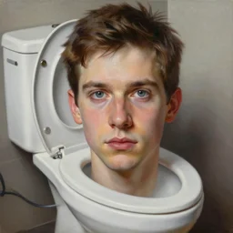 a detailed portrait painting of joel glazer as a human toilet, hyper realistic