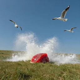 minimal & romantic approach to landscape art with a touch of surrealism!!!!, And the flung spray and the blown spume and the seagulls crying, jellymeat, cinematic, hyper realism, high detail, octane render, unreal engine, 8k, vibrant color, Cthylla's laboratory!, fake 3D meshes!!, living in the database!!!, by andrea chiampo and chet zar