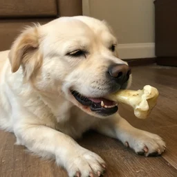 idefix enjoying a bone
