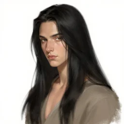 nami long black hair, digital art from artstation by artgerm and william adolphe bouguereau