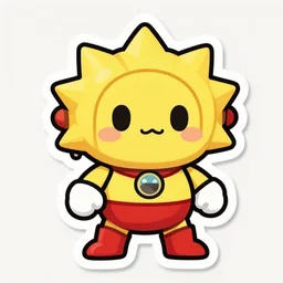 cute miss mascot solaroc solaroc solrock super hero sticker art, cronobreaker, beeple game icon