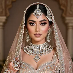 portrait of wonderful hindi princess of diamond with radiant skin, ornate with diamonds, 8 k, gorgeous, intricate, detailed, glowing white accent lighting, dramatic lighting, octane render