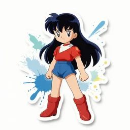 die cut sticker, nausicaa, splatter paint