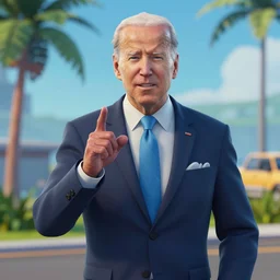 Film still of Joe Biden, from Fortnite (2017 online video game)