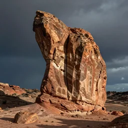wide photo of a vertebrae shaped rock formation