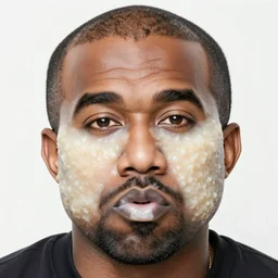 a face of kanye west made of congee, congee chinese food photography