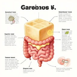 on the digestive process of the gelatinous cube, notes, infographic, marginalia, exploded view