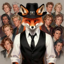 A digital painting of a Fox with a mafia hat a Black Tie on a white Shirt and a black vest, by Stanley Artgerm Lau, frank frazetta, Rossdraws, James Jean, gerald brom, Andrei Riabovitchev, Marc Simonetti, and Sakimichan, trending on artstation, SFW version