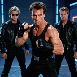 movie still, 1 9 8 0 s, van damme as cyberpunk street fighter, hyperdetailed, by ridley scott, john carpenter and vittorio storaro, blue leds