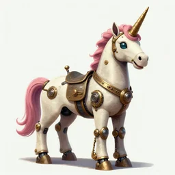 digital illustration of a steampunk robot unicorn, deviantArt, artstation, artstation hq, hd, 4k resolution