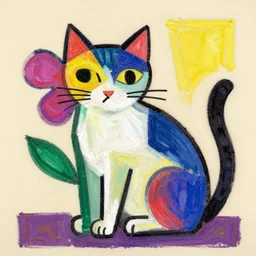 cat flower picasso