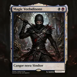 Magic the Gathering card of Male Victorian Gothic Ninja, hd, intricate, bloodborne, 8k, digital art