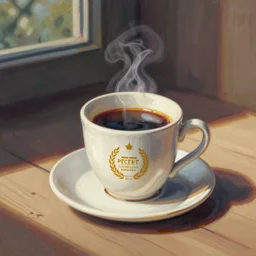 still life coffee, skillful, gouache