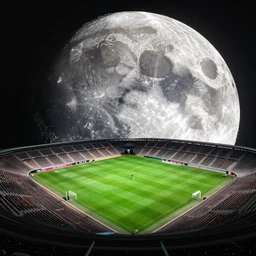 football match on the moon