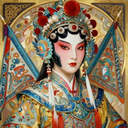 portrait of christina hendricks cyberpunk machine, machine face, robed, upper half portrait, decorated with chinese opera motifs, regal, fine china, wuxia, traditional chinese art intricate intense elegant 京 剧 highly detailed digital painting artstation concept art smooth sharp focus illustration, art by artgerm and greg rutkowski alphonse mucha 8 k