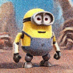 a minion robot, mechabot, pixar cars (2006) in the Movie Mad Max: Fury Road (2015)