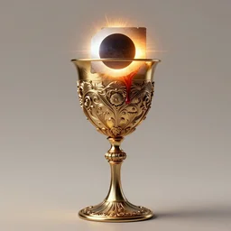 Solar eclipse bleeding into a chalice, HD, Intricate, Highly Detailed, Digital art