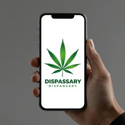 logo design for marijuana dispensary, mobile application professional 4 k render