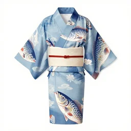 a fish themed yukata design