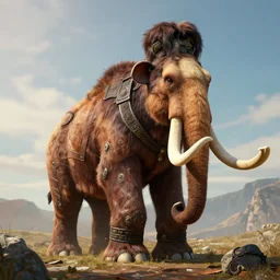 full body photograph mechanised mammoth in the style of horizon zero dawn, extremely detailed. dslr. 5 0 mm.
