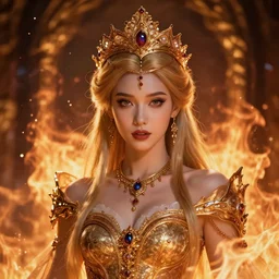 princess, godly, beautiful, intricate, hyper detailed, octane, 4 k, fire