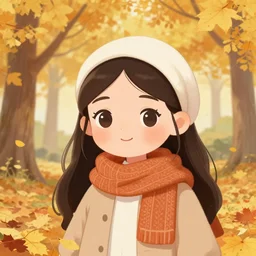 autumn cute, illustration, digital art, inspired by atey ghailan, sharp, masterpiece, highly detailed, photorealistic, octane render, 8 k, unreal engine 5, trending on artstation, vivid colors
