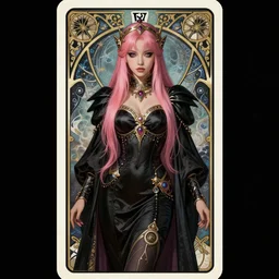 the Empress tarot card art nouveau sexy full body dark fantasy portrait of Legend of Zelda Twilight Princess, blackpink lisa+smoky eyes+front face with light flowing hair, ultradetail face, art and illustration by CASIMIR ART and tian zi and craig mullins and Ayami Kojima and WLOP and alphonse mucha, fantasy, intricate complexity, human structure, human anatomy, fantasy character concept, watermark, blurry, hyperrealism 8k