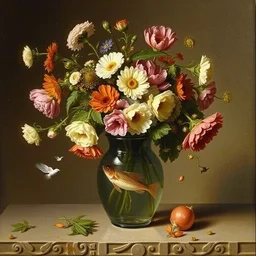 vase of flowers 1 7 2 2 jan van huysum, getty museum jan van huysum flowers with a fish in the water vase