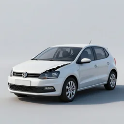 Volkswagen Polo 4 wrecked ray tracing, octane render, 8k