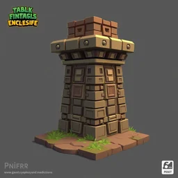 game asset, aztec pillar, stylized, toon, 3 d game art, 3 d, cg, cgi, pbr, spread sheet, game design