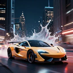 sports car night life city splash art graphic design color splash high contrasting art, fantasy, highly detailed, art by greg rutkowski
