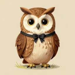 a cute owl in victorian outfit, illustration, 8 k, by greg rutkowski