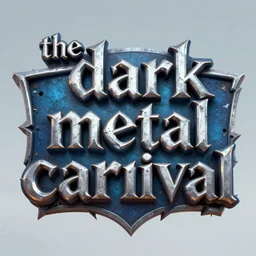 3d sculpt of a heavy metal inspired sign for a circus called 'the dark metal carnival', iron maiden, artstaton, digital illustration