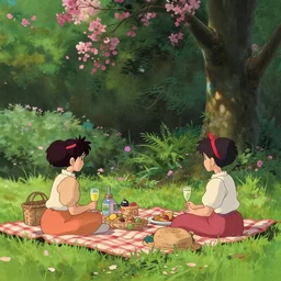a film still of a picknick in the park, medium shot, waist up, wes anderson, studio ghibli, pixar and disney animation, sharp, rendered in unreal engine 5, anime key art by greg rutkowski, bloom, dramatic lighting