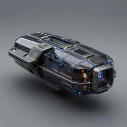a box shaped sci - fi flying vehicle made from dark glass and plastic surfaces in the style of bladerunner 2 0 4 9, peugeot prestige, side lights, pininfarina, veneno, hard surface, studio lighting, unreal engine 5, octane render, light background