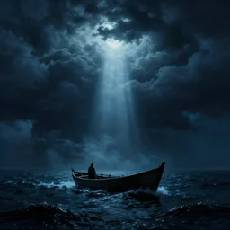 in the style of charlie bowater, dean cornwell, steve niles : : cthulhu rising from the ocean : : lighting, clouds, storm : : small boat : : night time : : lovecraftian : : cinematic lighting : :