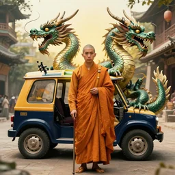 A tabaxi monk getting ready to right a dragon, 4k