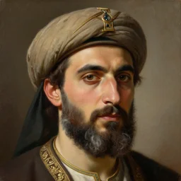 close up portrait of kurdish! saladin, artstation, highly detailed, neoclassic painting, award winning art