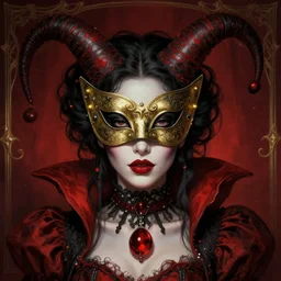 masked, perfectly-centered-Portrait of the most beautiful woman on the planet,  evil, circus artist, intricate, highly detailed, digital painting, artstation, concept art, smooth, sharp focus, illustration, Unreal Engine 5, 8K, art by artgerm and greg rutkowski and alphonse mucha
