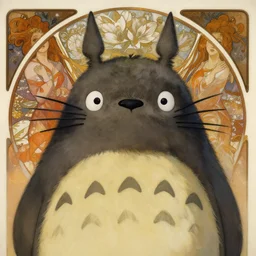 portrait of a totoro woman, detailed, centered, digital painting, artstation, concept art, donato giancola, alphonse mucha, Joseph Christian Leyendecker, WLOP, Boris Vallejo, Breathtaking, 8k resolution, extremely detailed, beautiful, establishing shot, artistic, hyperrealistic, beautiful face, octane render
