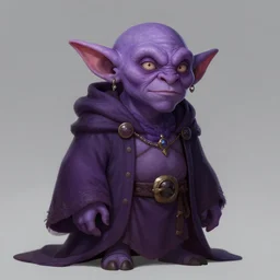 character concept portrait, purple skinned goblin in wizard robes, detailed, trending, concept art, smooth, sharp focus, illustration, artwork by ul di rico