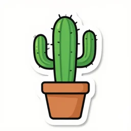 vector sticker icon of a chilled out potted cactus.