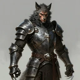 portrait, werewolf man, wearing a dark heavy plate armor, wielding claws, long sharp claws, chestplate, rpg game, main character, detailed, digital painting, artstation, sharp focus, illustration, tomasz alen kopera, peter mohrbacher, donato giancola, joseph christian leyendecker, wlop, frank frazetta