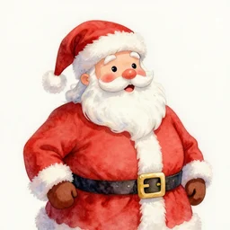 a watercolor painting of santa claus