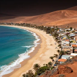 a little town on mars with beautiful beaches.