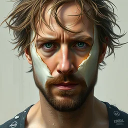 a portrait of edward norton's face as an egg, concept art by greg rutkowski, artgerm and ruan jia