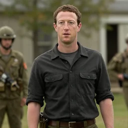 Movie still of Mark Zuckerberg in Saving Private Ryan, establishing shot, opening scene