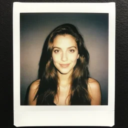 polaroid of a quite brunette