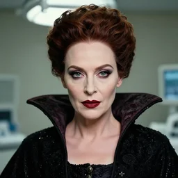 an ultra realistic, headshot portrait, of evil queen elizabeth, as a dentist, cinematic, beautiful lighting by annie leibovitz
