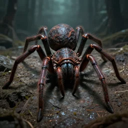 arachnid god of the netherworld in the style of michael whelan and h. p. lovecraft. hyperdetailed photorealism by greg rutkowski. 1 0 8 megapixels, 3 d finalrender, cinematic lighting.